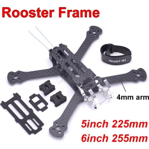 Rooster 230 wheelbase 225mm 5 inch / 6inch 255 255mm FPV Racing Drone Freestyle Quadcopter Frame For Chameleon