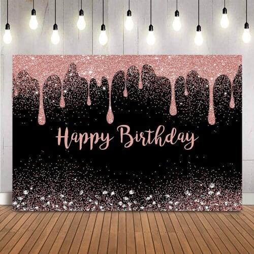 Pink Glitter Birthday Backdrop Sliver Diamonds Photo Background Props Shining Dots Photo Background Adult Women Decorations