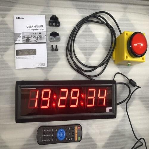 34cm Led Countdown Clock Stopwatch, With Button 2m Cable Button Reset, Remote Control School Rush Answer Game Timer