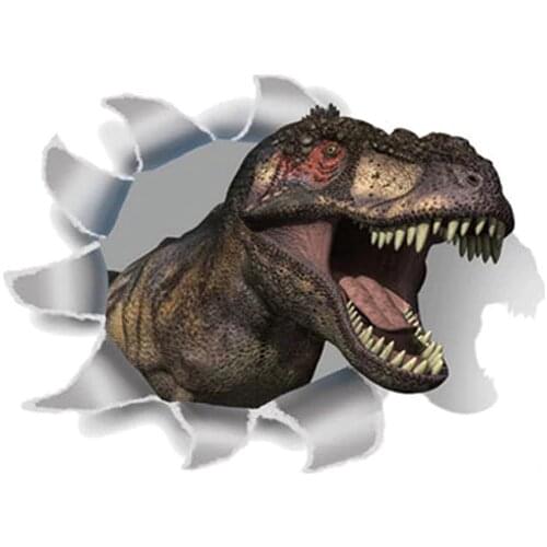 Broken wall 3D dinosaur Wall Sticker for Bathroom kids room Living Room Home decoration art Decals wallpaper fridge Stickers