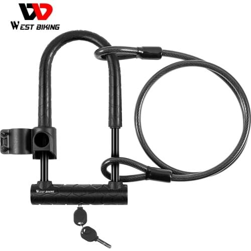 WEST BIKING Bicycle U Lock Set Anti-Theft Steel Motorcycle Electric Vehicles Mtb Rode Bike Security Lock Universal Cycling Lock