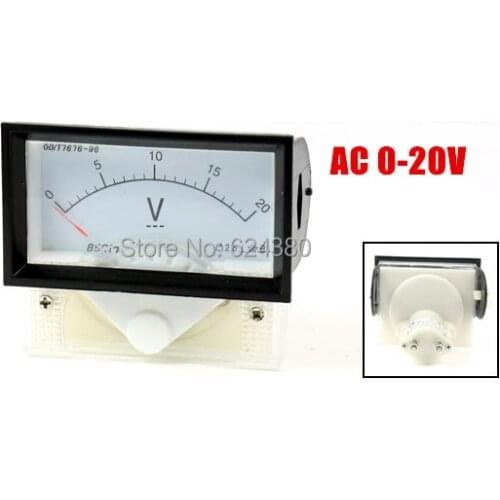 DC 0-20V 20V Analog Panel Volt Voltage Meter Voltmeter Gauge 85C17 70*40mm