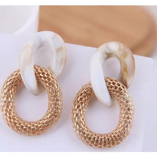 Bohemia Acrylic Resin Drop Earrings Women Leopard Print Round Dangle Earrings Boho Fashion Female Jewelry Earrings 2019 New