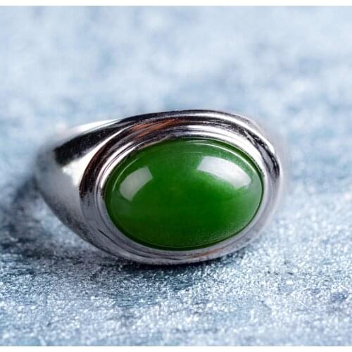 Natural green jade rings Jasper drop ring with 925 sterling silver ring for women rings jadeite jade jewelry 925 ring