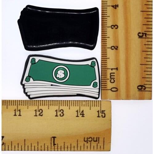 10 PCS PVC Rubber Soft Buckles Money Logo Cashes Dollars Pounds Euros RMB Flatback Handcraft Ornaments Decoration