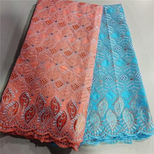 2.5+2.5yards Swiss Voile Lace In Switzerland 100%Cotton Dry Lace Fabric African Swiss Voile Lace Dry Embroidery Nigerian Lace