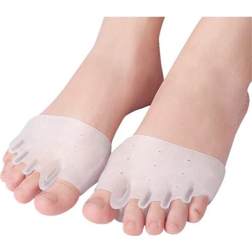 2PCS Silicone Forefoot Pads Toe Separator Cushion Pad Pain Relief Shoes Insoles Finger Toe Hallux Valgus Corrector Foot Care