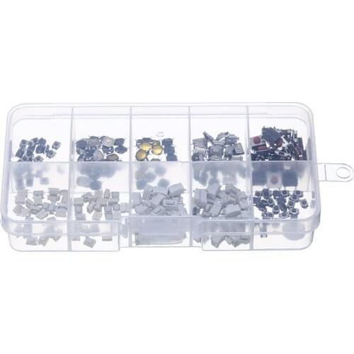 250pcs/box Electronic Components Tactile Push Switch 10 Models Mixed Tactile Touch Push Switch Button Microswitch