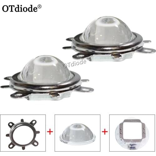 44mm LED Lens 60-80Degree led Glass Lens + Reflector Collimator + Fixed bracket hoder Set for High power for 30W 50W 70W 100W