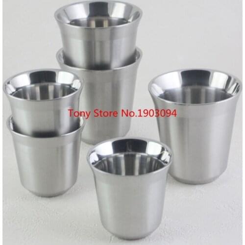 50pcs Double Wall Stainless Steel Espresso Coffee Mug Nespresso Nescafe Dolce Gusto Coffee Wine Alcohol Cup for Camping Travel