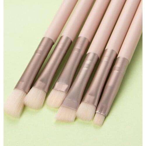 1 Set 6pcs Portable Solid Color Makeup Brush Beauty Tools Eye&Nose&lip Shadow Brush Soft Eyebrow Brush With Storage Bucket