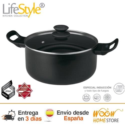 Non-stick kitchen pots with lid, all-fire induction pans, Super quality aluminum rapid pot 18 22 26cm