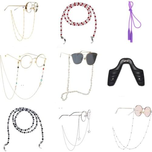Glasses Chain Simulated Pearl Mini Beads Strap Non Slip Necklace String Rope Lanyard Cord Fashion For Reading Glasses Decoration