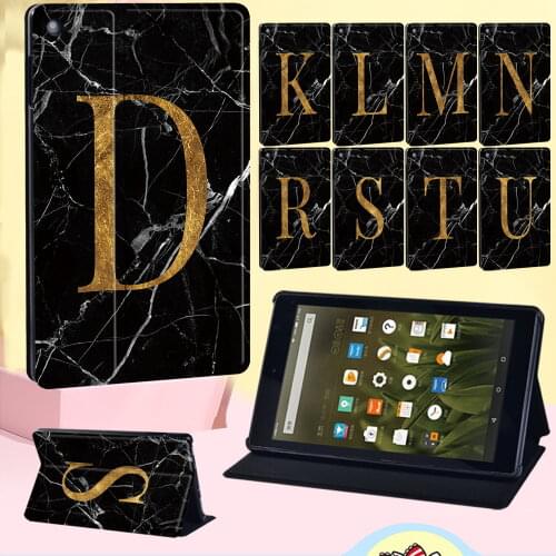 Tablet Case for Amazon Fire 7(5th/7th/9th)/HD 8(2016/2017/2018/2020)/HD 10(5th/7th/9th)/HD 8 Plus - New Letter Flip Cover Case
