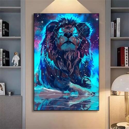 Leo and Constellation Canvas Paintings Fox Animal Wall Street Art Posters and Prints Decorative Pictures For Kids RoomHome Decor