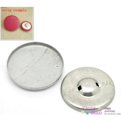 DoreenBeads 30 Sets Aluminum Tone Backs Cover Metal Buttons 37mmx37mm(1 4/8"x1 4/8") 36mmx36mm(1 3/8"x1 3/8") (B19231)