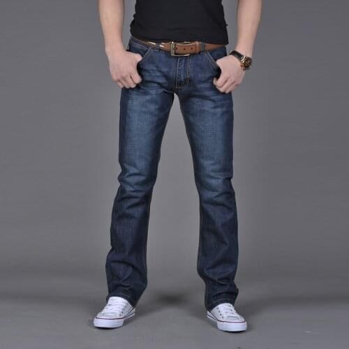 SAGACE Casual Mens Straight Denim Jeans Navy Blue Solid Long Jeans New Fashion Male Classic Style Denim Jeans SIZE 28-38 A1126