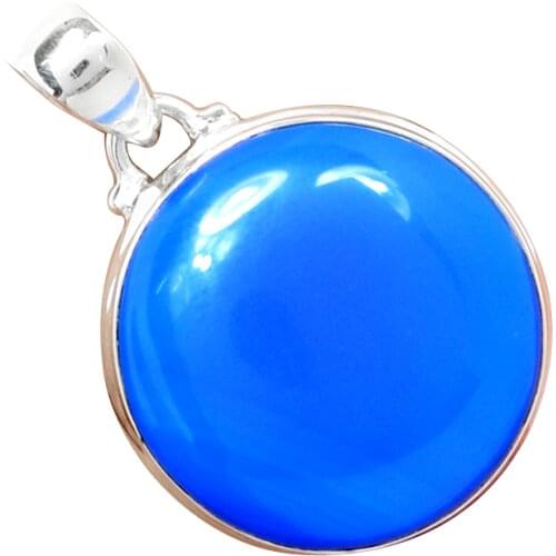 Blue Chalcedony Pendant 100% 925 Solid sterling silver jewelry, XAP3929