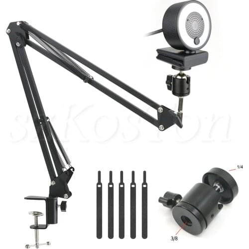 HD Autofocus Webcam light with Tripod Stand 1080P 2K Web Camera for PC Twitch Computer Camera with Microphone Ring Light Web Cam