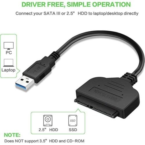 ATA 3 Cable Sata to USB Adapter 6Gbps for 2.5 Inches External SSD HDD Hard Drive 22 Pin Sata III Cable USB 3.0 Port connection