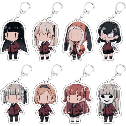 Kakegurui Yumeko Jabami Acrylic Keychain Anime Cosplay Props Pendant Keyring Fans Collections