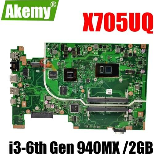 Akemy X705UQ Mainboard For Asus Vivobook 17 X705U X705UQ X705UV X705 Laptop motherboard test i3-6th Gen 940MX /2GB