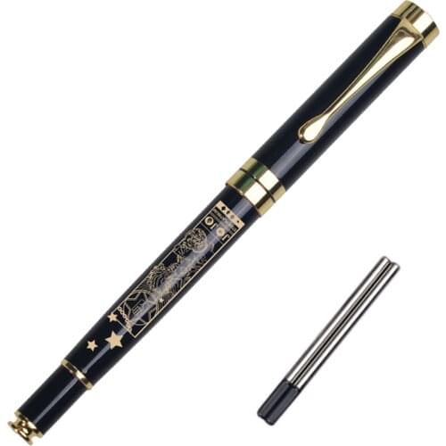 MeetLife JoJo Bizarre Adventure Metallic Gel Pen with Two Refills 0.5 mm Black Needle Tip Liquid Gel Pen Stationery Gift