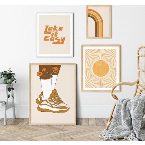 Boho Wall Art Girl Line Art Quote Canvas Painting Abstract Posters and Prints Minimalism Picture for Living Room Home Decoration