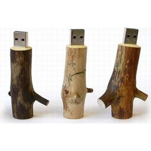 Natural Wooden Wood Branch USB 2.0 Memory Flash Stick Pen Drive (FREE Custom LOGO)