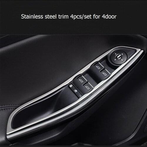 Stainless steel car styling interior door armrest handle Frame trim sticker case for Ford Focus 3 2012-2017,auto accessories