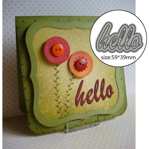 New Arrival Cute Letter Hello Cutting Dies Stencil DIY Scrapbooking Photo Album Embossing Decorative Paper Card Template