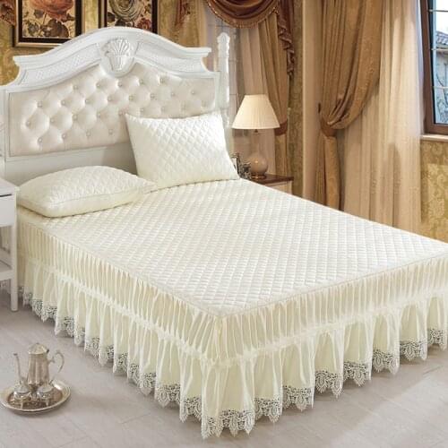 New 3PCS Bed Skirt product quilted bed cover quilted lace bed skirt single piece thick air conditioning soft mat lace bed cover