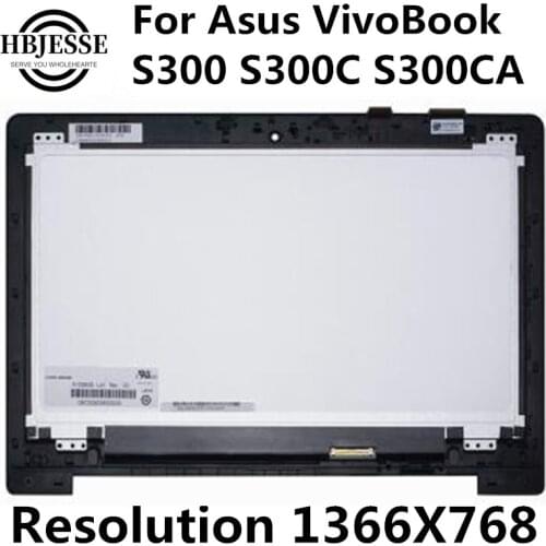 Original 13.3" Touch LCD Assembly Screen Digitizer HD 1366X768 N133BGE-L41 Rev.C with Frame For Asus VivoBook S300 S300C S300CA