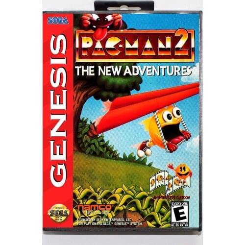 Pac Man 2 The New Adventures Game Cartridge 16 bit MD Game Card With Retail Box For Sega Mega Drive For Genesis