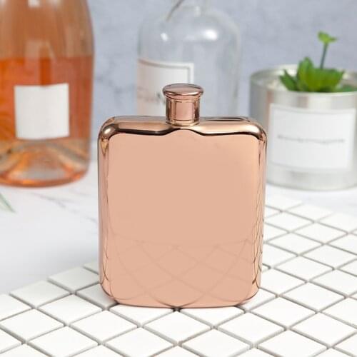 Portable Hip Flask Mini Liquor Whisky Flagon Rose Gold 6 Oz 304 Stainless Steel Round Hip Flask Color Ladies Wine Bottles