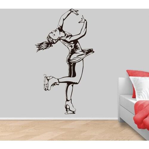 Skating Dancer Dance Wall Decal Vinyl Modern Figure Skater Girs Room Decor Wall Stickers Removable Home Decoration Mural Z528
