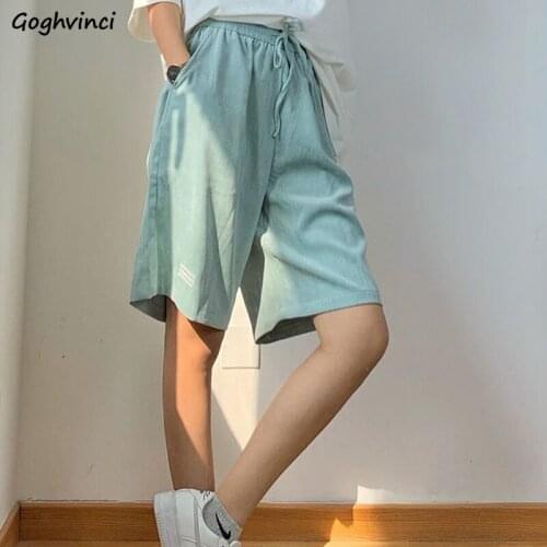 Women Shorts Solid Corduroy Chic Retro Japan Style Knee-length Fashion Streetwear All-match Harajuku Casual Simple Couples Cool