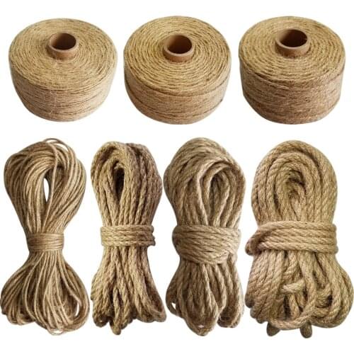 100% Natural Jute rope 1mm-6mm twine macrame cords for decoration handmade DIY