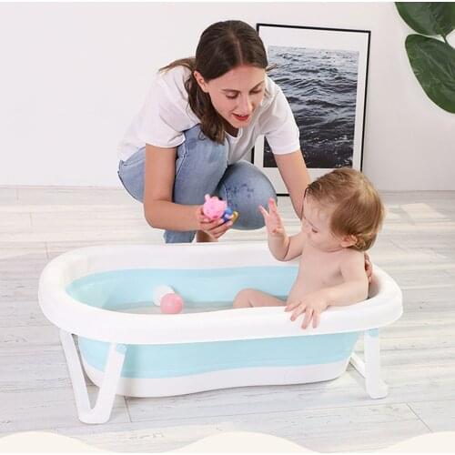 Newborn Baby Folding Bath Tub Portable Foldable Children Eco-friendly Non-Slip Safe Kid BathtubBaby Swim Tubs Bath Body Washing