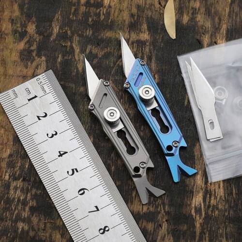 Tacray Mini Utility knife Titanium Alloy Handle Wallpaper Knives Outdoor Camping Survival Rescue EDC Tools