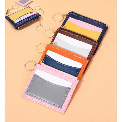 2021 New 1pc Portable Fashion Business Name Id Credit Card Holder Coin Purse Cute Women Mini Bag Key Wallet Student Accessories