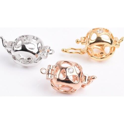 1PCS Clasps Accessories For DIY Jewelry Making Supplies Copper Cubic Zirconia Clasps For Handmade Woman Pearls Necklace Bracelet