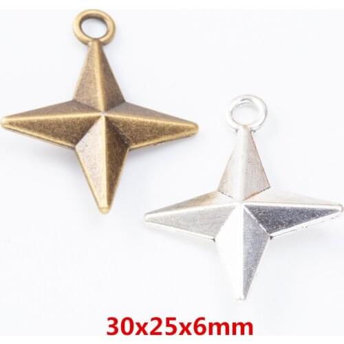 15 pieces of retro metal zinc alloy Dead star pendant for DIY handmade jewelry necklace making 7433