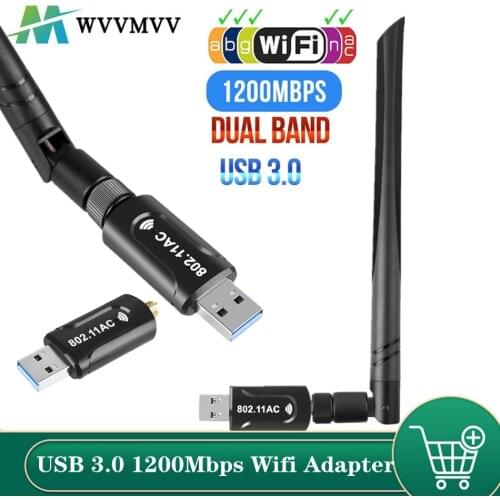 3.0 USB Antenna Wifi Adapter Free Driver Ethernet Network Card Dual Band Receiver Wireless Wifi USB Dongle For PC Laptop