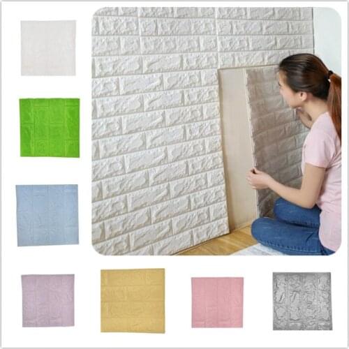 1pcs 3D Wall Sticker Imitation Brick Bedroom Decoration Waterproof Self-adhesive Wallpaper For Living Room Kitchen TV Backdrop