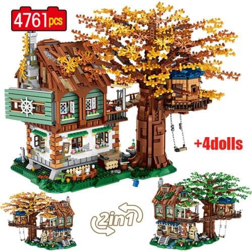 4761pcs Mini Tree House Model Building Blocks Assembly Scene Figures bricks Educational Toys For Children Birthday Gift