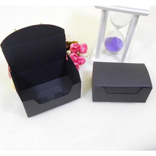 50pcs/lot-9.2*5.5*4cm Black Kraft Cardboard Boxes Gift Craft Play Business Name Card Tea Packaging Soap Paper Boxes