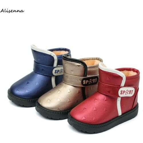 Alisenna Winter Kids Boots Boys Girls Non-slip Snowshoes Children Thicken Keep Warm Boots Babys Waterproof Boots