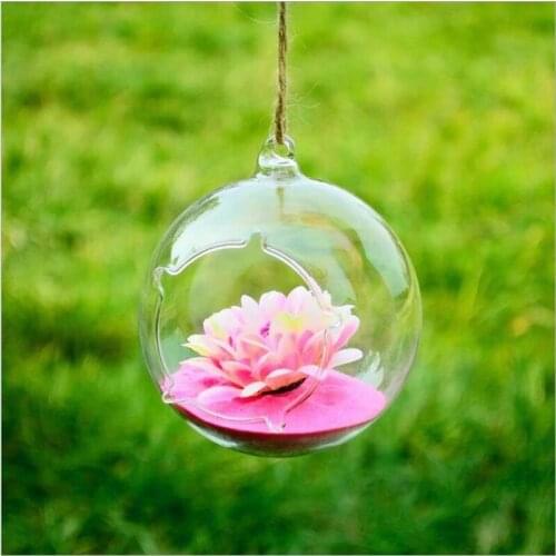 12pcs/pack Diameter=12cm Flower Shaped Open Hanging Terrarium Vase Home Decorative Handmade Wedding Friend Gift China Supplier