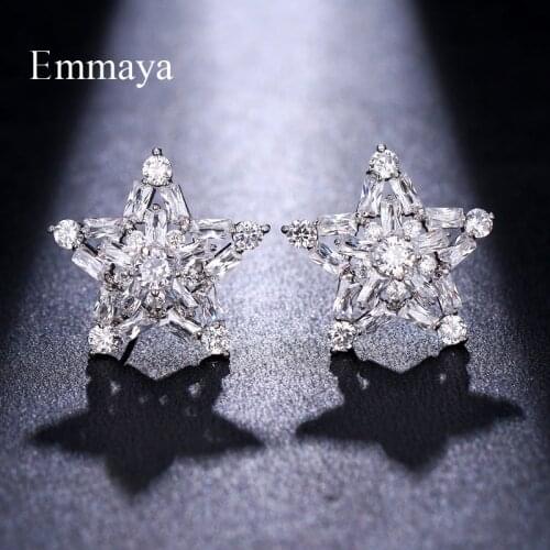 Emmaya Shiny Decoration For Women Star Shape With AAA Cubic Zircon New Arrival Earrings In Gathering Banquet